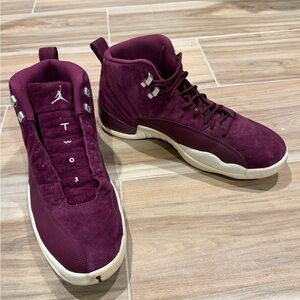 Jordan Retro Men's Burgundy Suede High-Top Sneakers 2017